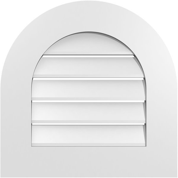 Round Top Surface Mount PVC Gable Vent: Functional, w/ 3-1/2